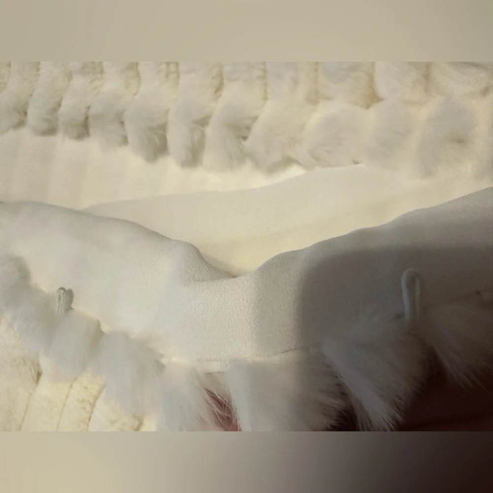 Elegant White Fur Coat- Maison D’Angelann